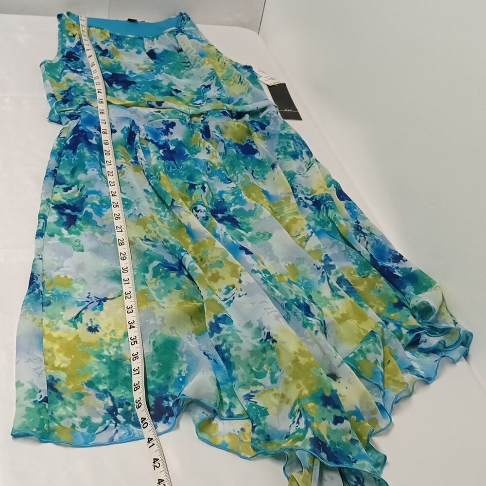 R & K asymmetrical sleeveless keyhole turquoises Midi Dress Sz 8 (M) NWT. summer - Picture 10 of 14